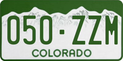 CO license plate 050ZZM