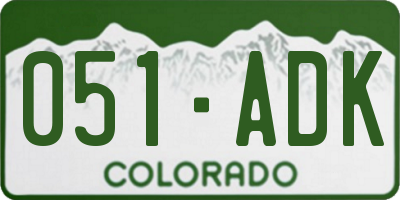CO license plate 051ADK