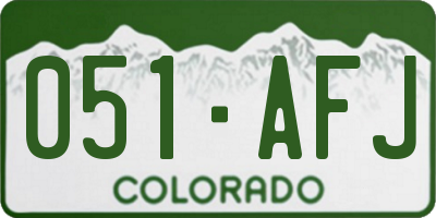 CO license plate 051AFJ