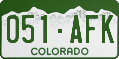CO license plate 051AFK