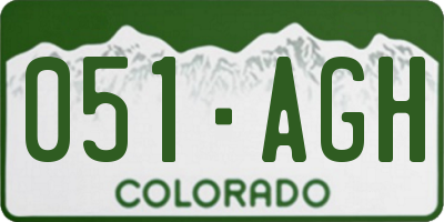 CO license plate 051AGH