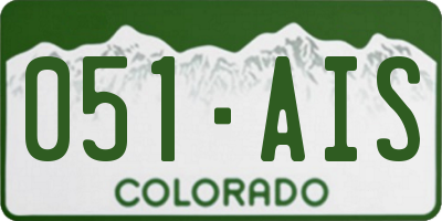 CO license plate 051AIS