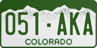 CO license plate 051AKA