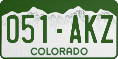 CO license plate 051AKZ