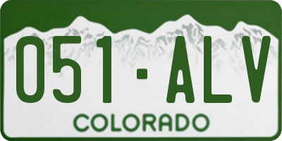 CO license plate 051ALV