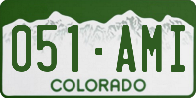 CO license plate 051AMI