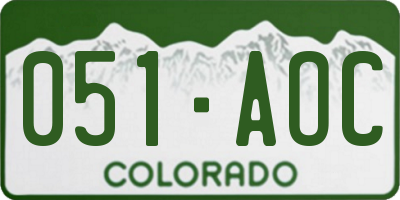 CO license plate 051AOC