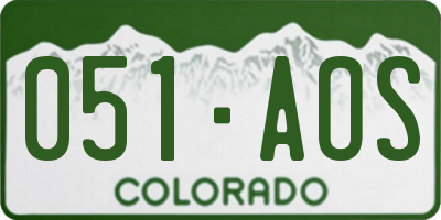 CO license plate 051AOS