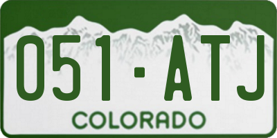 CO license plate 051ATJ