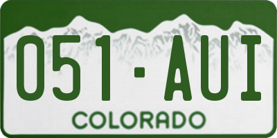 CO license plate 051AUI