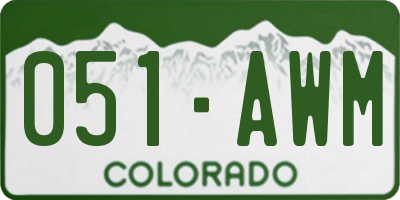 CO license plate 051AWM