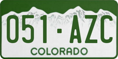 CO license plate 051AZC