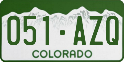 CO license plate 051AZQ