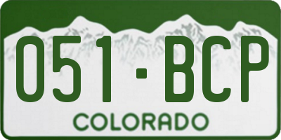 CO license plate 051BCP