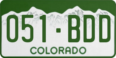 CO license plate 051BDD