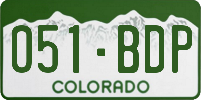 CO license plate 051BDP