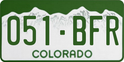 CO license plate 051BFR