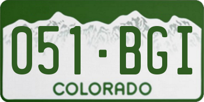 CO license plate 051BGI