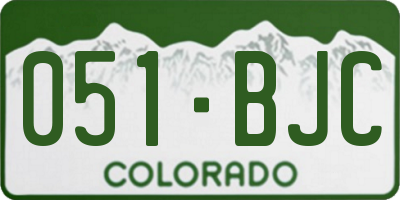 CO license plate 051BJC