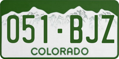 CO license plate 051BJZ