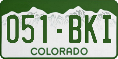 CO license plate 051BKI