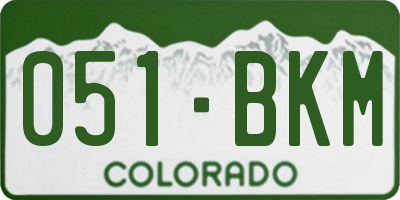CO license plate 051BKM