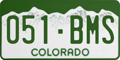 CO license plate 051BMS