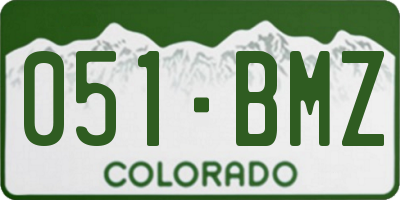 CO license plate 051BMZ