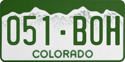 CO license plate 051BOH