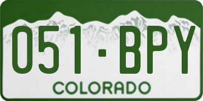 CO license plate 051BPY