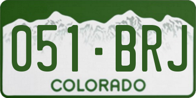 CO license plate 051BRJ