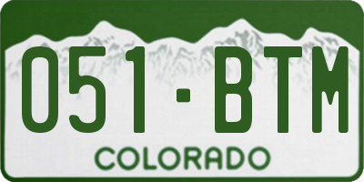 CO license plate 051BTM