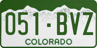 CO license plate 051BVZ