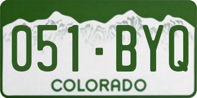 CO license plate 051BYQ