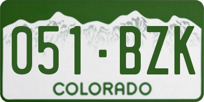 CO license plate 051BZK