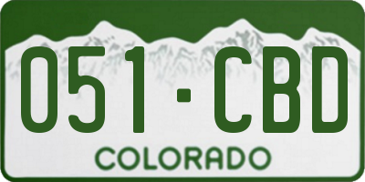 CO license plate 051CBD