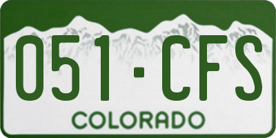 CO license plate 051CFS