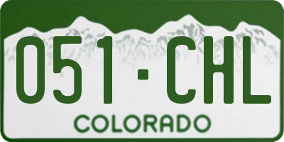 CO license plate 051CHL