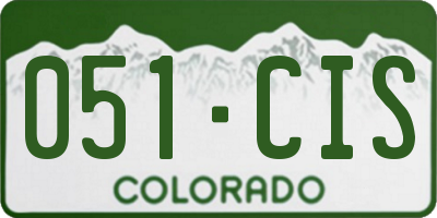 CO license plate 051CIS
