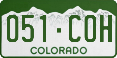 CO license plate 051COH