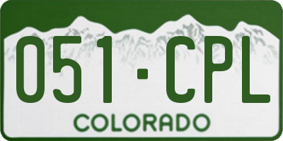CO license plate 051CPL