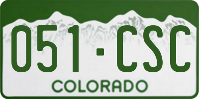 CO license plate 051CSC