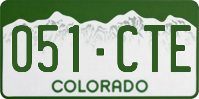 CO license plate 051CTE