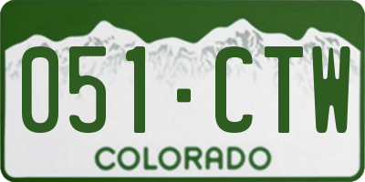 CO license plate 051CTW