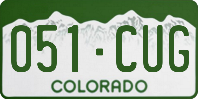 CO license plate 051CUG
