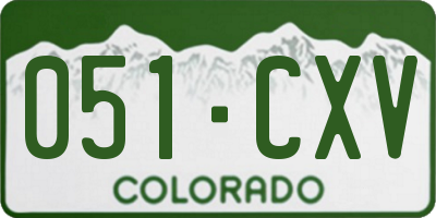 CO license plate 051CXV