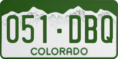 CO license plate 051DBQ