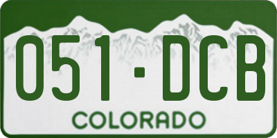 CO license plate 051DCB