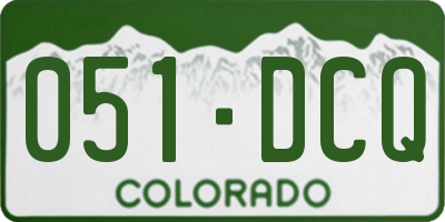 CO license plate 051DCQ