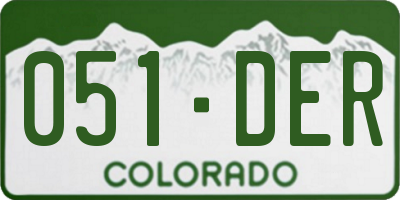 CO license plate 051DER